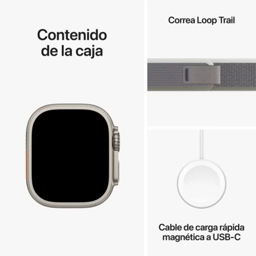 Apple Watch Ultra 2 GPS + Cellular 49mm Caja Titanio con Correa Loop Trail Verde/Gris M/L – Image 2