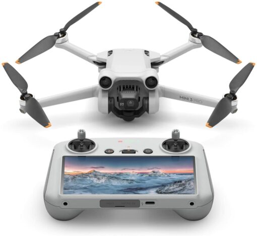 Dji Mini 3 Pro (Dji Rc) - Drone Caméra Léger et Pliable avec Vidéo 4K/60Ips, Photo 48Mp, Temps de Vol de 34 Min, Détection d’Obstacles dans Trois Directions,