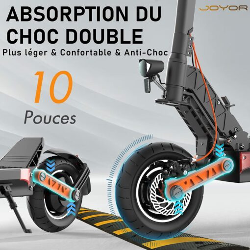 Trottinette Electrique Adulte Pliable Tout Terrain Scooter Electrique pour Adultes, Noir – Image 3