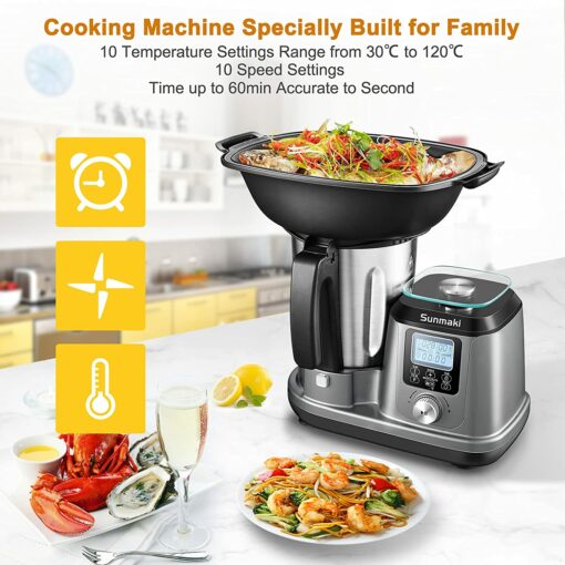 Robot De Cuisine Multifonctions, Sunmaki monsieur cuisine smart avec balance de cuisine, 10 Programmes, – Image 7