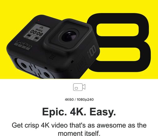 GoPro HERO8 Black Emballage E-Commerce - Caméra d'action numérique étanche avec écran tactile 4K HD Vidéo 12MP – Image 2