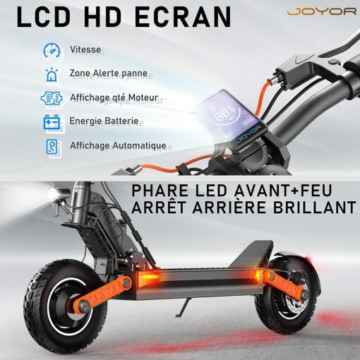 Trottinette Electrique Adulte Pliable Tout Terrain Scooter Electrique pour Adultes, Noir – Image 2