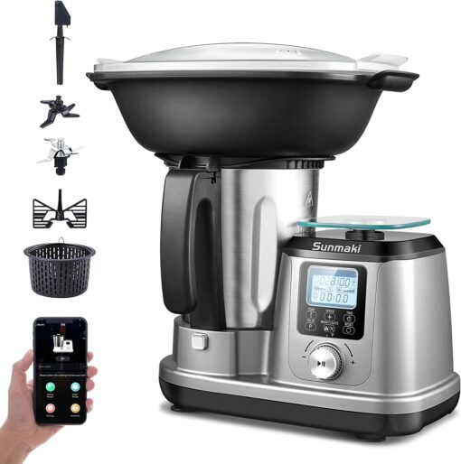 Robot De Cuisine Multifonctions, Sunmaki monsieur cuisine smart avec balance de cuisine, 10 Programmes,