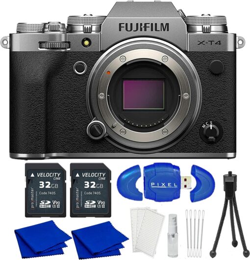 Fujifilm X-T4 Appareil photo numérique sans miroir Silver Body avec accessoire avancé et kit de voyage