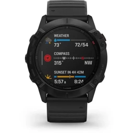 GARMIN Fenix 6X Pro - Montre connectée - Noir - Bracelet noir – Image 3