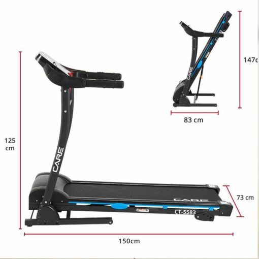 Tapis de course motorisé - Moteur de 2,75 CV - Vitesse de 16 km/h - CARE - CT-5583 – Image 2